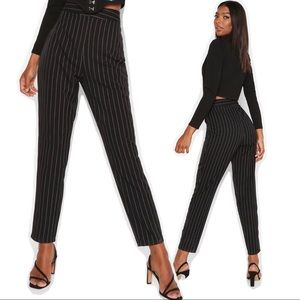 Pinstripe Tapered Leg Trouser